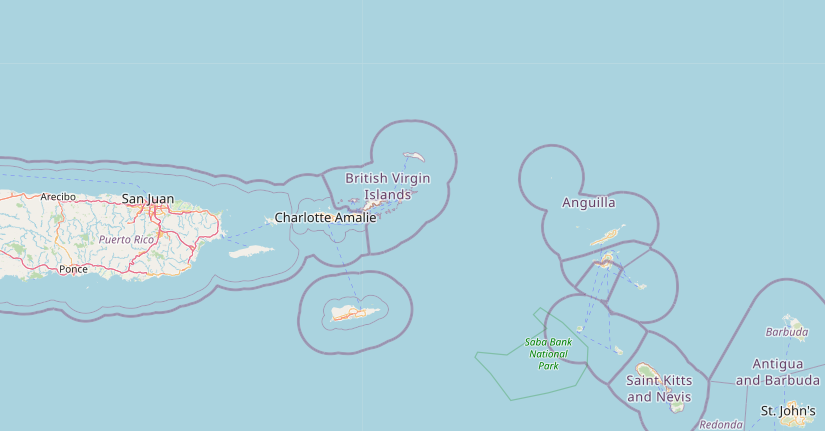 Carte des Îles Vierges Britanniques - Plusieurs cartes